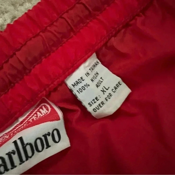 Marlboro Vintage Adventure Team Red Swish Nylon Windbreaker Pants Adult Size XL - Picture 10 of 16